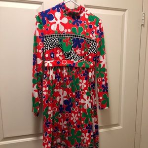 Vintage 70s Kasper dress, fun Matisse print